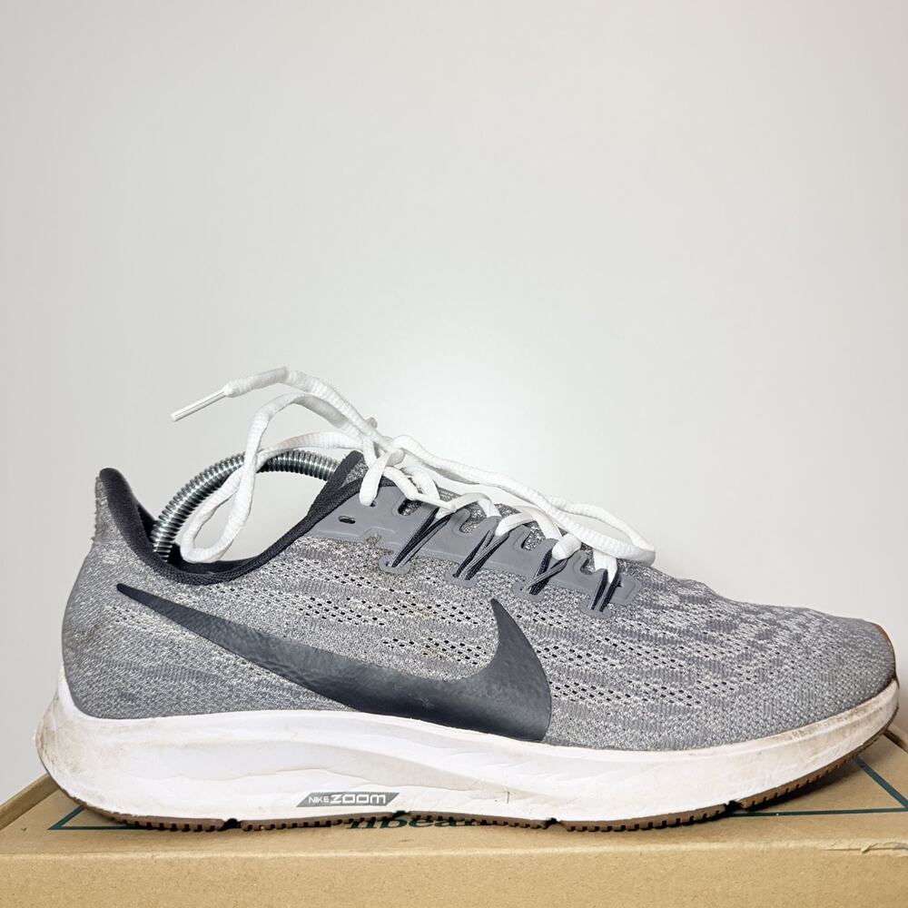 Men's Size 10 Nike Air Zoom Pegasus 36 Grey Black Running Shoes Sneaker AQ2203
